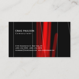 Trendy Cute Black Red Pattern Chic Business Card