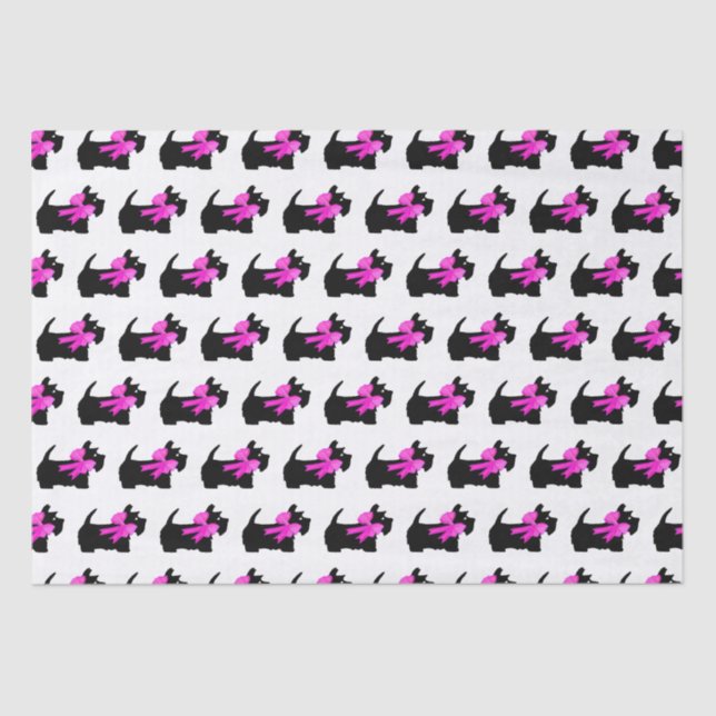 Trendy Cute Black Scottish Terrier Dog Christmas Tissue Paper (Front)