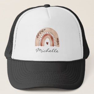 Trendy Cute Boho Watercolor Rainbow Personalised Trucker Hat