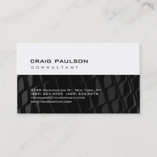Trendy Cute Chic Black Grey Pattern Business Card