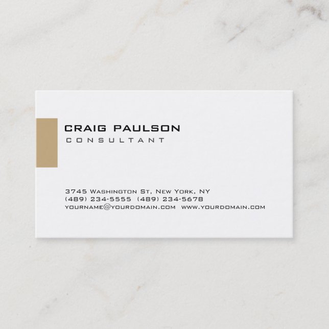 Trendy Cute Chic Black White Beige Business Card (Front)