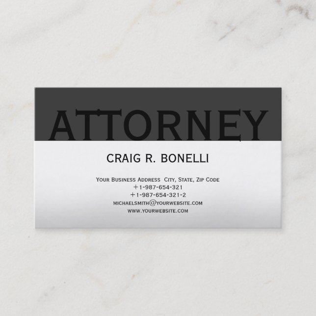 Trendy Cute Chic Plain Attorney Business Card (Front)