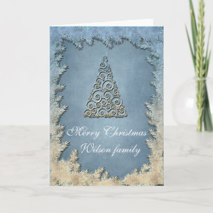 Trendy cute Christmas tree vintage Holiday Card