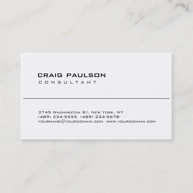 Trendy Cute Clean Black White Business Card (Front)