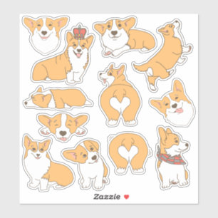Trendy Cute Corgi Dog Illustrations
