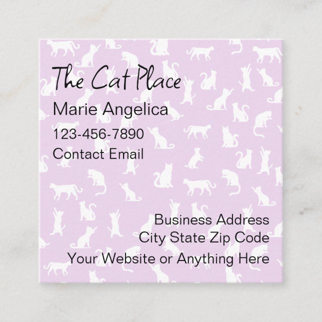 Trendy Cute Feline Cat Theme Business Cards (Front)