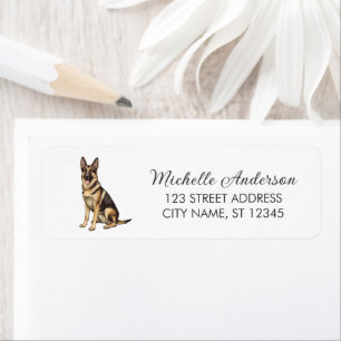 Trendy Cute German Shepherd Dog Return Address    