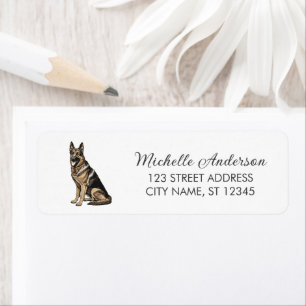 Trendy Cute German Shepherd Dog Return Address    