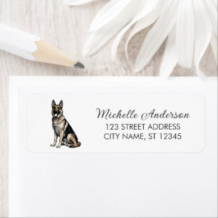 Trendy Cute German Shepherd Dog Return Address    
