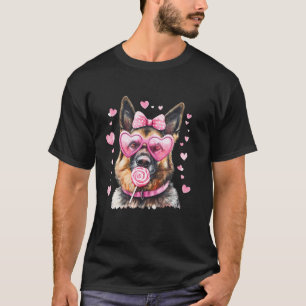 Trendy Cute German Shepherd Mum Bow Dog Lover Vale T-Shirt