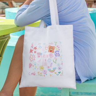 Trendy Cute Girly Doodle Tote Bag