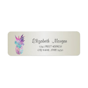 Trendy Cute  Girly  Pineapple  Address Label