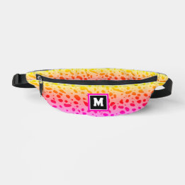 Trendy Cute Girly Pink Yellow Wild Animal Print Bum Bags