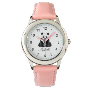 Trendy Cute Panda Bear Personalized  Watch