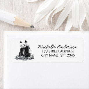 Trendy Cute Panda Bear Return Address  