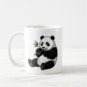 Trendy Cute Panda Bear With Greenery Bamboo  Coffee Mug