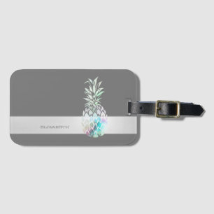 Trendy Cute  Pineapple,Stripe  -Personalised  Luggage Tag