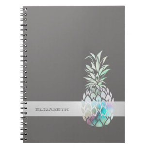 Trendy Cute  Pineapple,Stripe  -Personalised  Notebook