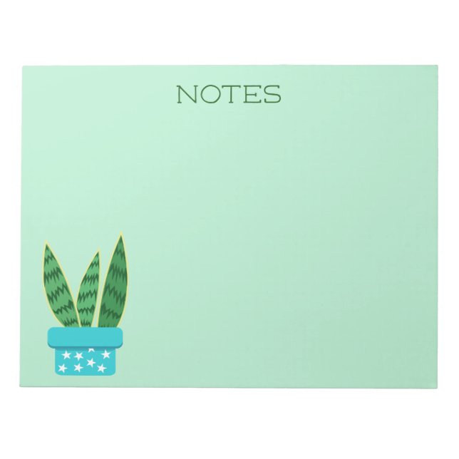 Trendy Cute Potted Succulent Notepad (Front)