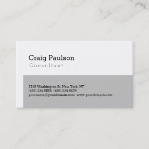 Trendy Cute Standard Grey White Business Card