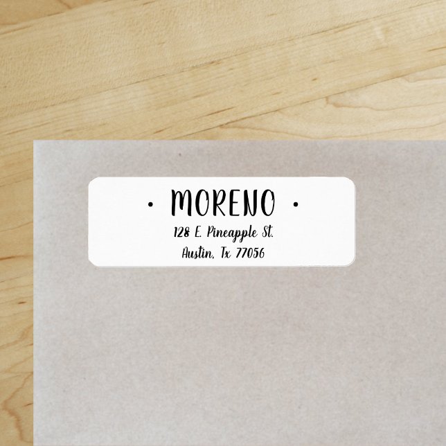 Trendy Cute Stylish Family Name Return Address ("Everyday is abundantly beautiful." 
Sincerely Best Wishes from Lucky Design World)