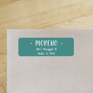Trendy Cute Stylish   Teal  Return Address