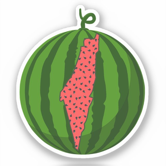 Trendy Cute Watermelon Palestine Map Artwork (Front)