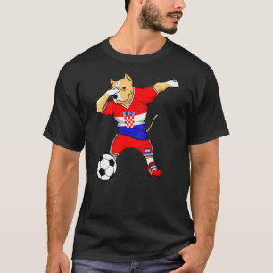 Trendy Dabbing Pitbull Croatia Soccer Fans Jersey  T-Shirt