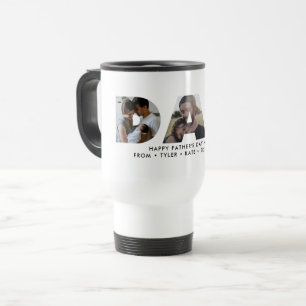 Trendy DAD Daddy Photo Collage Cutout Father's Day Travel Mug