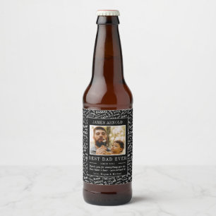 Trendy Dad in Many Languages Photo Father's Day Beer Bottle Label