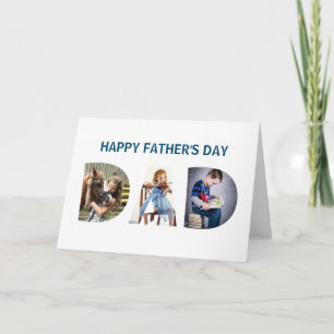 Trendy DAD Thru Letters 3 Photos Father's Day Card
