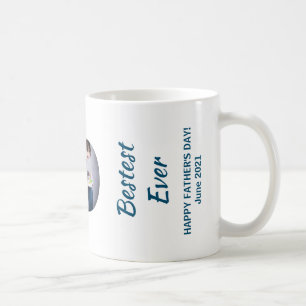 Trendy DAD Transparent Bestest Dad Ever 3 Photos Coffee Mug