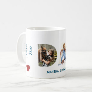 Trendy DAD Transparent Love You Dad 3 Photos Heart Coffee Mug