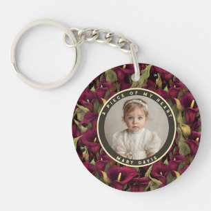 Trendy Dads Day Gifts Calla Lilies Floral Key Ring