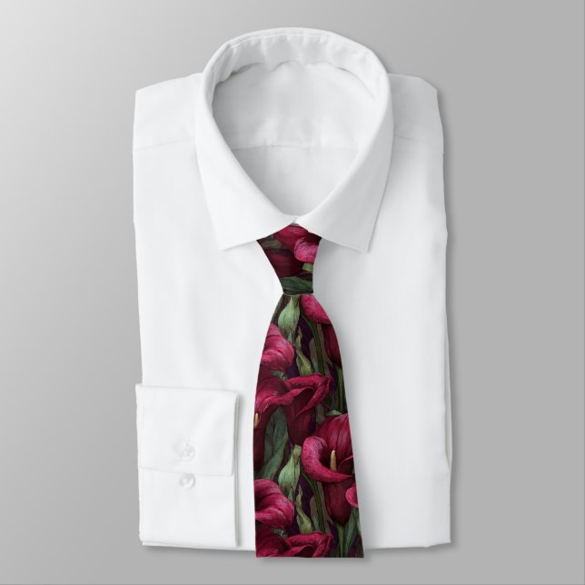 Trendy Dads Day Gifts Calla Lilies Tie (Tied)