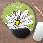 Trendy Daisy Floral Illustration - lime and yellow Gel Mouse Mat<br><div class="desc">A zen and whimsical,  hipster piece of art. You can add a name,  monogram or other custom text. If you need to move the art around,  click on the customise button to make changes.</div>