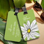 Trendy Daisy Floral Illustration - lime and yellow Luggage Tag<br><div class="desc">A zen and whimsical,  hipster piece of art. You can add a name,  monogram or other custom text. If you need to move the art around,  click on the customise button to make changes.</div>