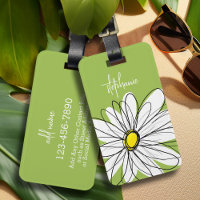 Trendy Daisy Floral Illustration - lime and yellow