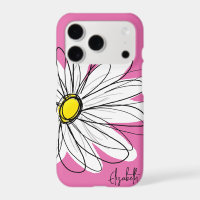 Trendy Daisy Floral Illustration - pink yellow