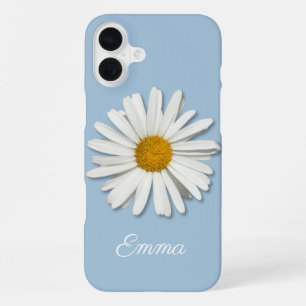 Trendy Daisy Flower Blossom - Floral Fashion Blue iPhone 16 Plus Case