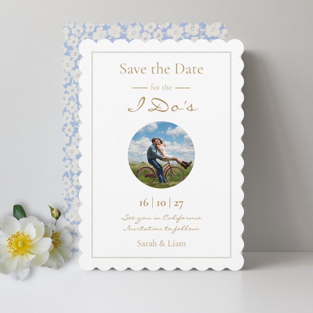 Trendy Daisy Pattern Floral Save the Date   Holiday Card (Creator Uploaded)