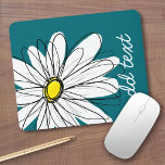 Trendy Daisy with blue and yellow Mouse Mat<br><div class="desc">A zen and whimsical,  hipster piece of art. You can add a name,  monogram or other custom text. If you need to move the art around,  click on the customise button to make changes.</div>
