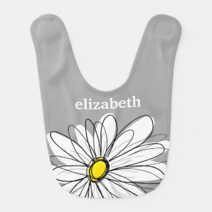Trendy Daisy with grey and yellow Bib