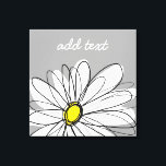 Trendy Daisy with grey and yellow Canvas Print<br><div class="desc">A zen and whimsical,  hipster piece of art. You can add a name,  monogram or other custom text. If you need to move the art around,  click on the customise button to make changes.</div>
