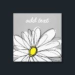Trendy Daisy with grey and yellow Canvas Print<br><div class="desc">A zen and whimsical,  hipster piece of art. You can add a name,  monogram or other custom text. If you need to move the art around,  click on the customise button to make changes.</div>
