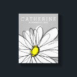 Trendy Daisy with grey and yellow Canvas Print<br><div class="desc">A zen and whimsical,  hipster piece of art. You can add a name,  monogram or other custom text. If you need to move the art around,  click on the customise button to make changes.</div>