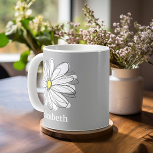 Trendy Daisy with grey and yellow Coffee Mug