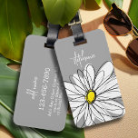 Trendy Daisy with grey and yellow Luggage Tag<br><div class="desc">A zen and whimsical,  hipster piece of art. You can add a name,  monogram or other custom text. If you need to move the art around,  click on the customise button to make changes.</div>