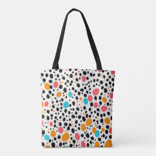 Trendy Dalmatian Print Tote Bag Colourful Polka