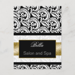 trendy damask gold business ThankYou Cards